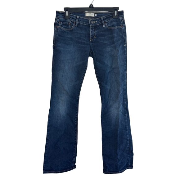 Abercrombie & Fitch Womens Emma Stretch Flare Jeans Size 2S Dark Wash Denim - Picture 1 of 5
